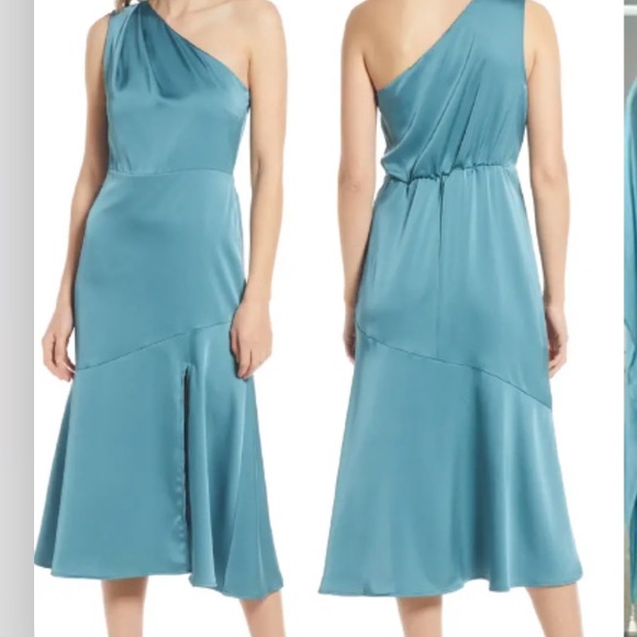 SAM EDELMAN One-Shoulder Satin Midi Dress - Picture 2 of 12